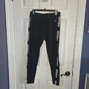 Gymshark Black Leggings with White Logo